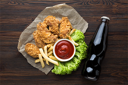 1PC Chicken,3 Spicy Wings,Reg Fries & Drink 